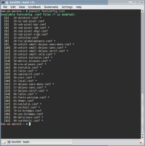 eselect fontconfig list